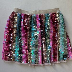 H&M 5–6Y rainbow sequin skirt elastic waist party dance costume glam